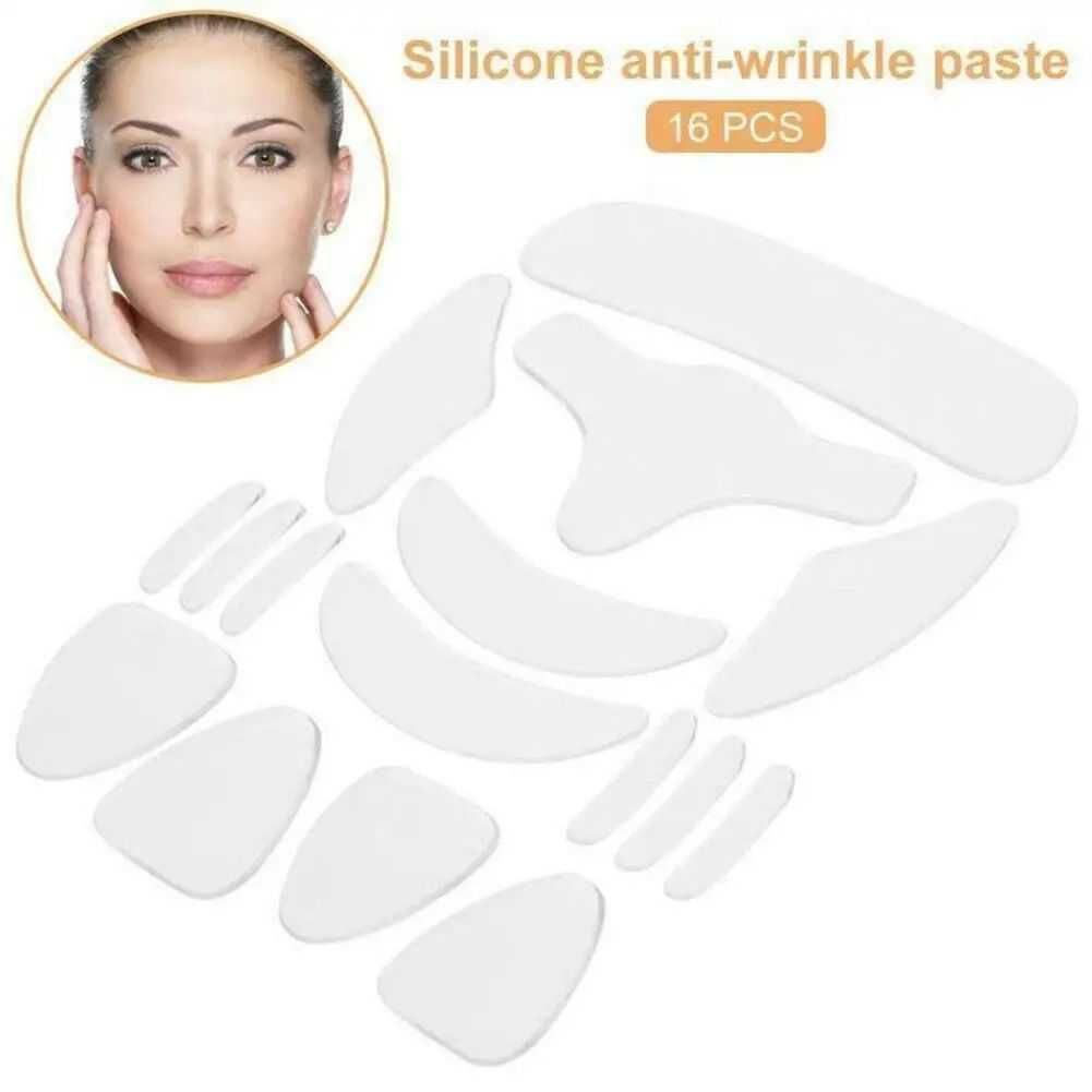 Set 16 plasturi din Silicon pentru tratament facial Anti-Riduri