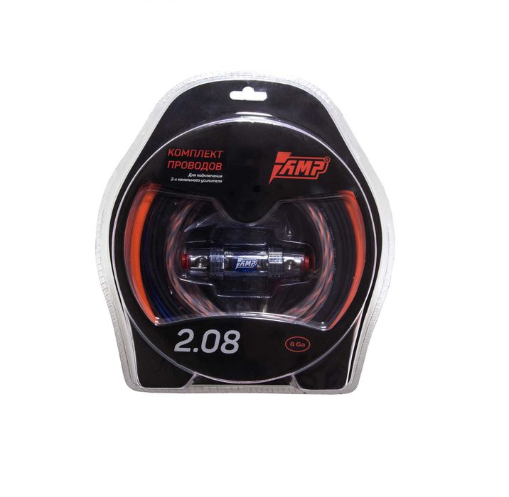 Провода для сабвуфера AMP - 2.08 (CCA) для 2х канального усилителя