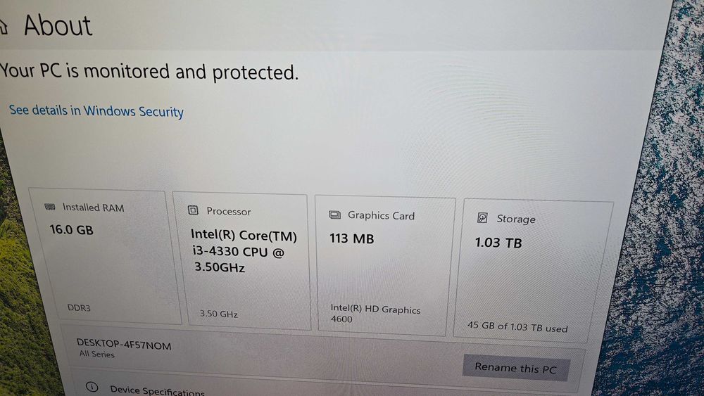 Десктоп компютър i3, 16gb ram, 120gb+1000gb, 500w