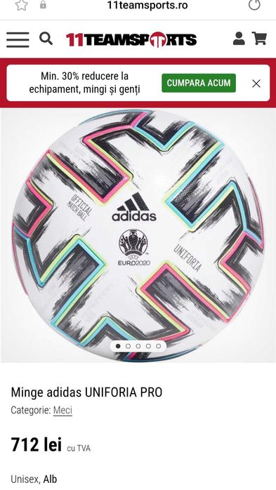 Minge de fotbal ADIDAS UEFA EURO - noua nefolosita