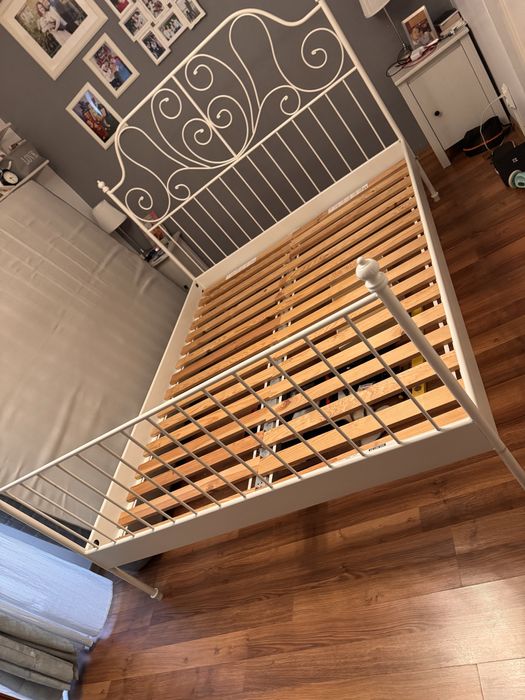 Vand pat de fier Ikea, culoare alb, 160x200