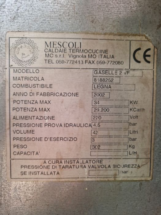 Vand centrala termica pe lemne 34 kW, Mescoli
