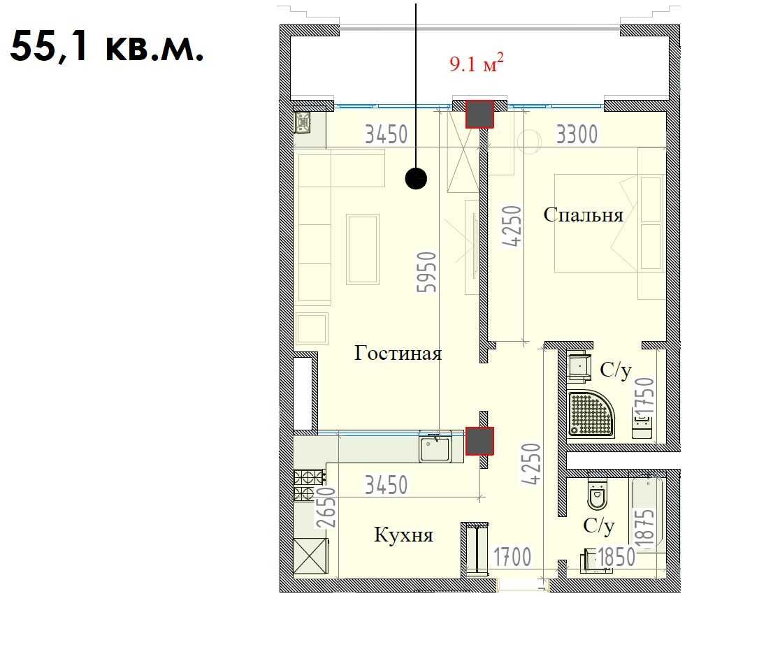 Отличный вариант для ИНВЕСТИЦИИ! Квартира в новостройке Премиум-класса