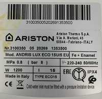 Boiler Ariston 15litri