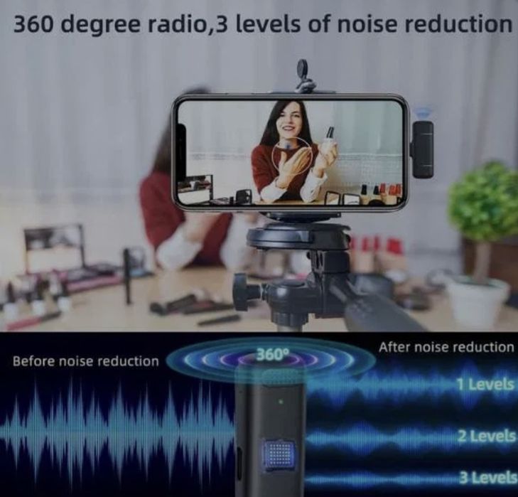 Microfon lavalieră wireless dual
