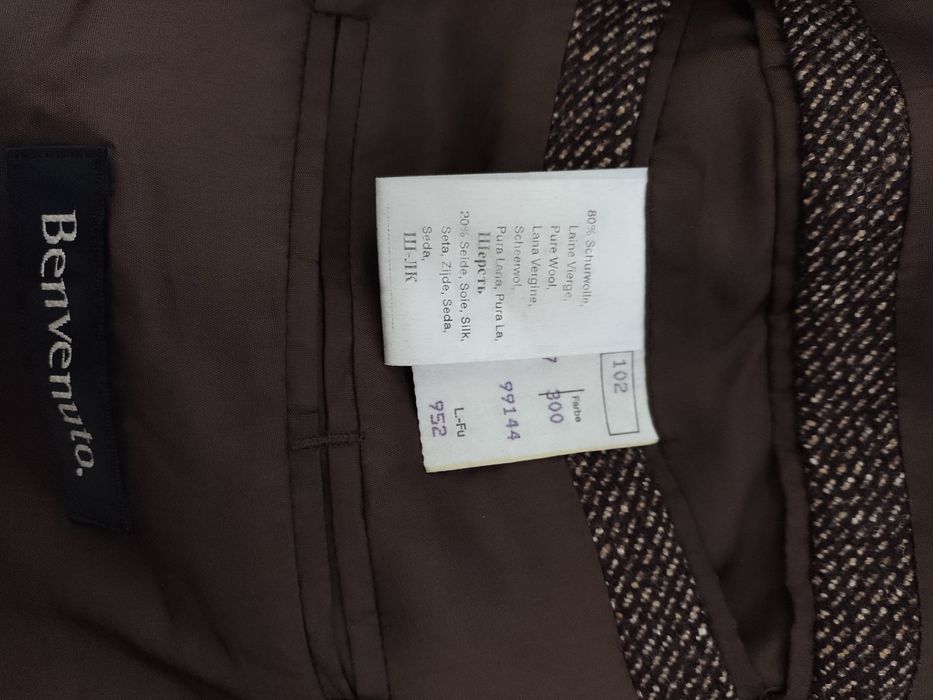 Sacou bărbați Benvenuto 80% lână și 20% mătase