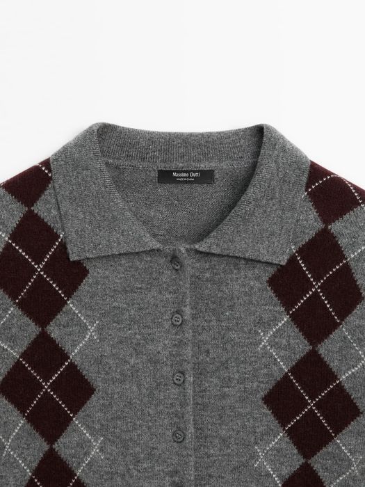 Cardigan Massimo Dutti cu romburi