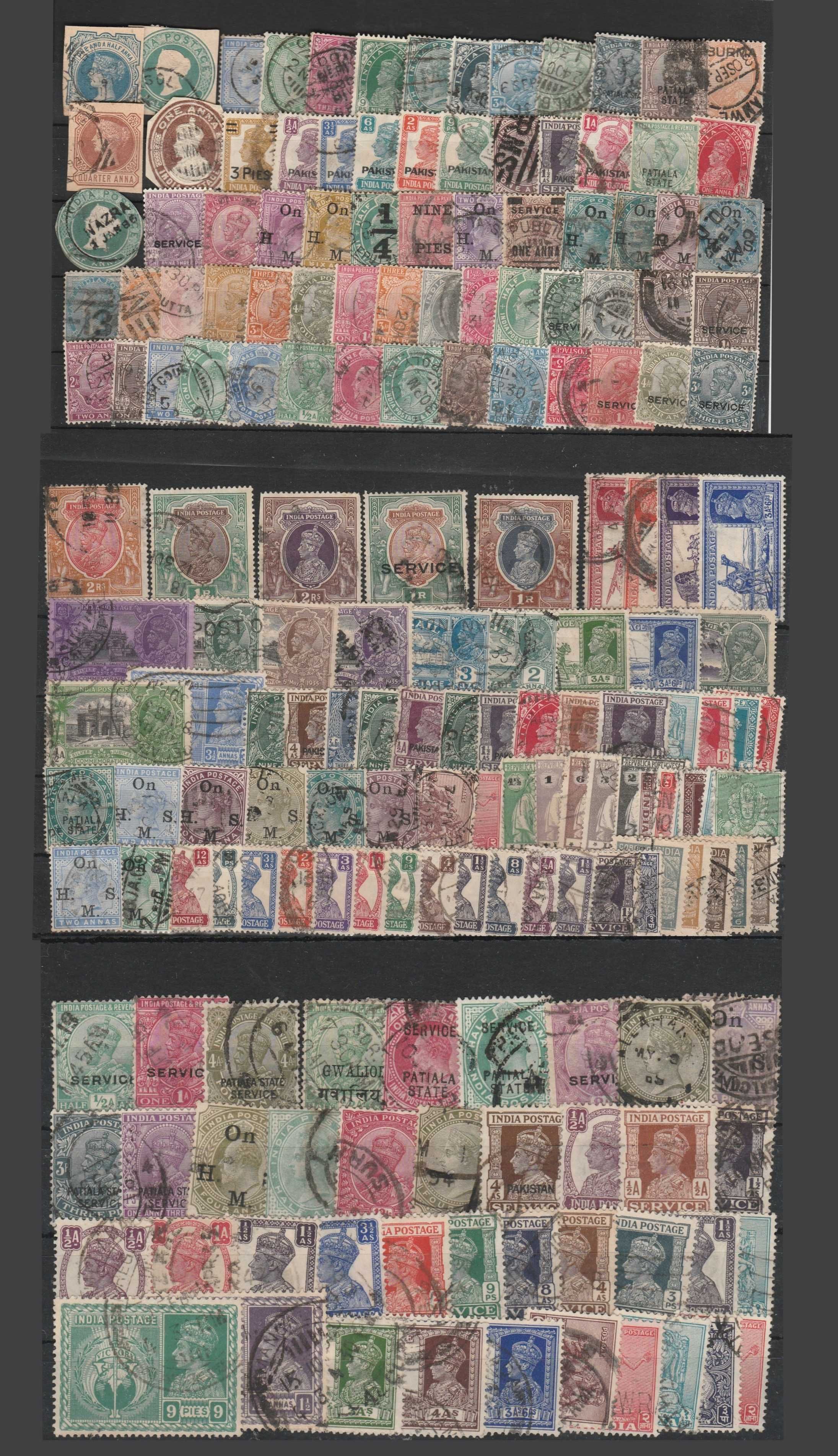 Lot 180 timbre coloni Marea Britanie in India vechi straine