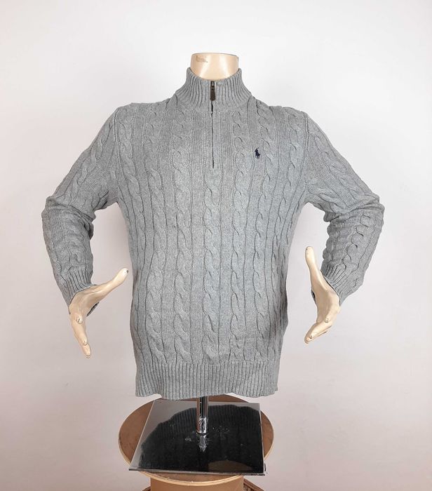 Polo Ralph Lauren Cable-Knit - Оригинален мъжки пуловер с цип р-р M