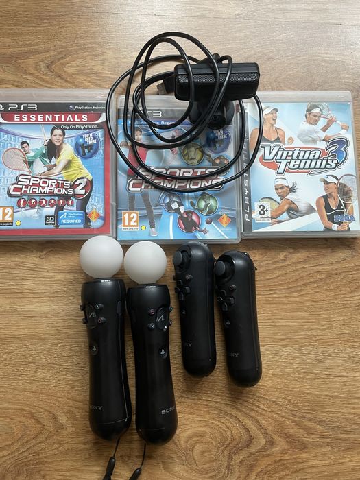 Move PS3 si PS4, 4 controllere si camera, pachet 3 jocuri move
