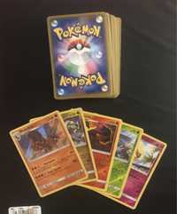 Lot cu 50 de cărți+5 holo japoneze/chineze/engleze Pokemon