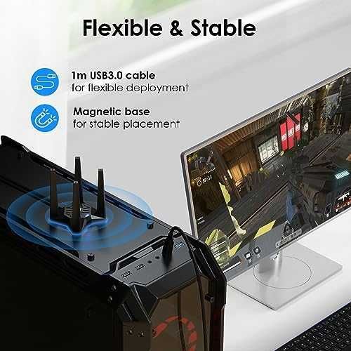 WiFi 6 адаптер за PC MU-MIMO Beamforming Soft AP режим донгъл 4 антени