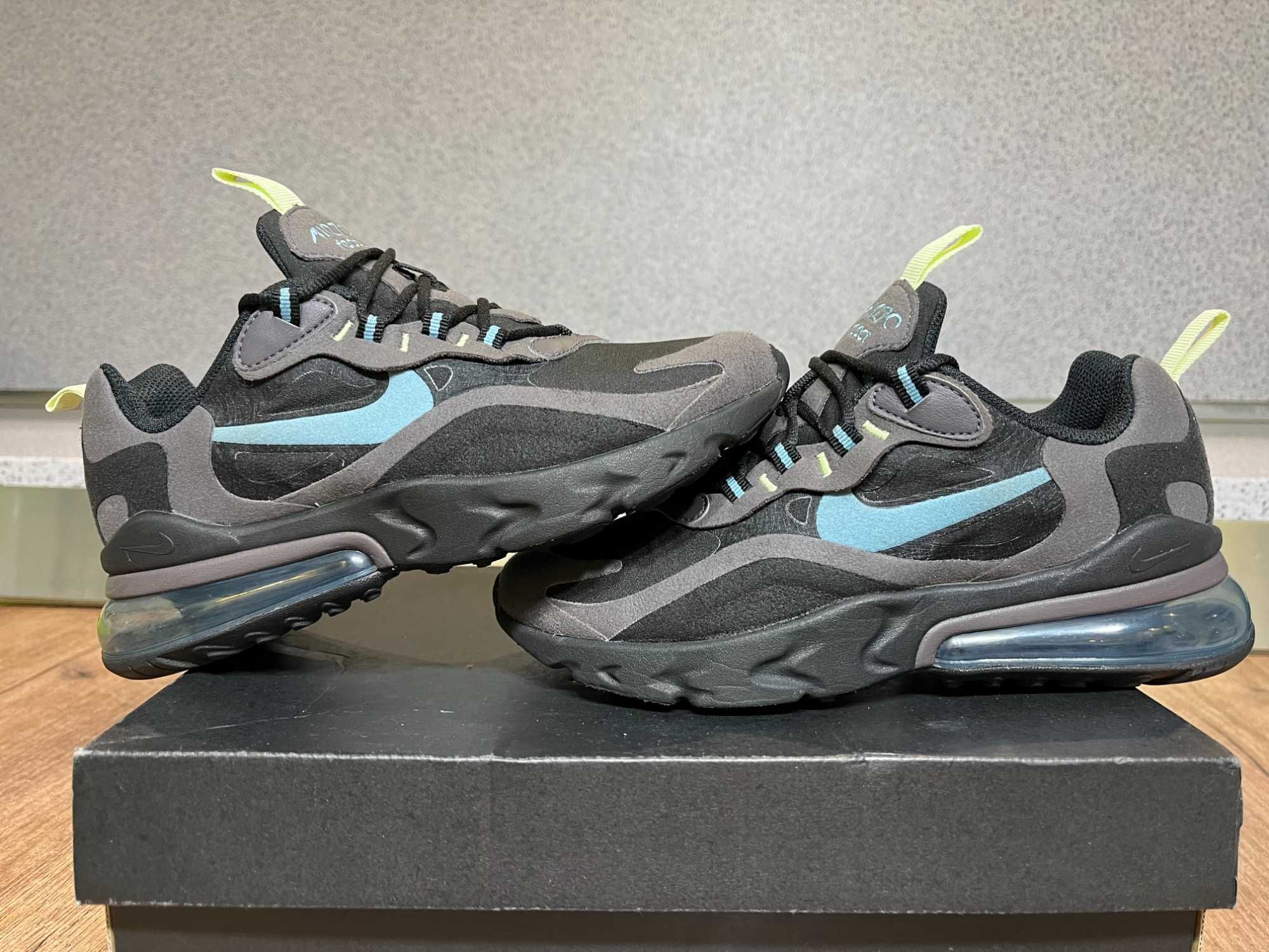 ОРИГИНАЛНИ *** Nike Air Max 270 React  Black/Cerulean/Thunder Grey