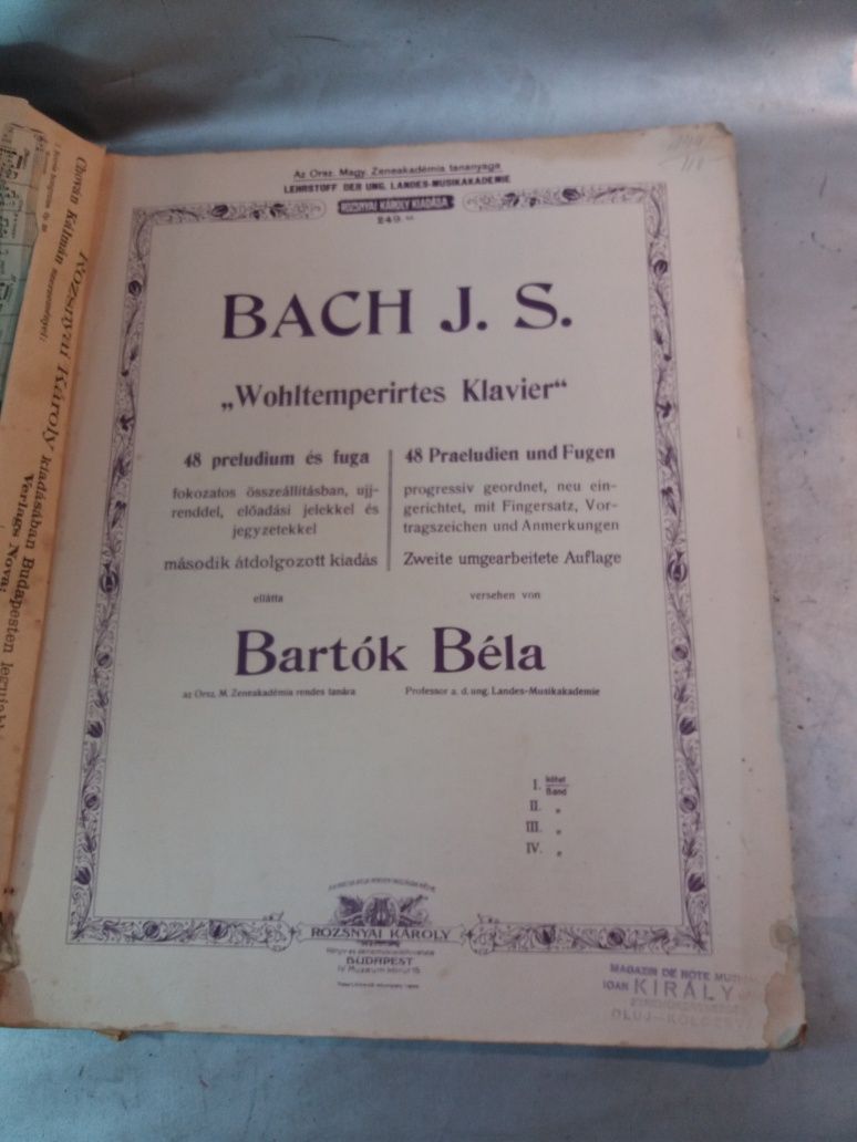 Bartok Bela Bach partituri vechi de Muzeu ani 60"