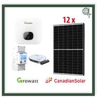 Sistem Fotovoltaic Monofazat Hibrid Growatt si Canadian Solar 5kW