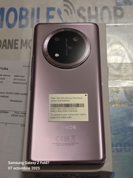 Honor Magic 7 Lite -256 GB Purple - Nou / Neactivat / Garantie