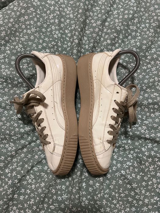 Puma Basket Platform Patent White