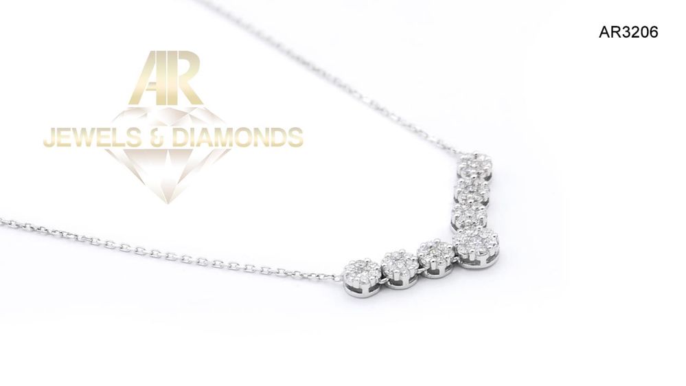 Colier Aur Alb cu DIAMANTE model nou deosebit ARJEWELS(AR3206)