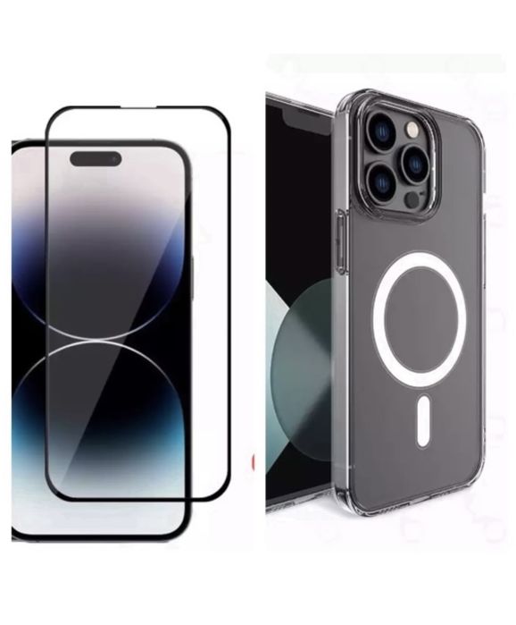 Iphone 14/15/16e/17 PRO MAX PLUS AIR Husa Magnetic Charge+Folie Sticla