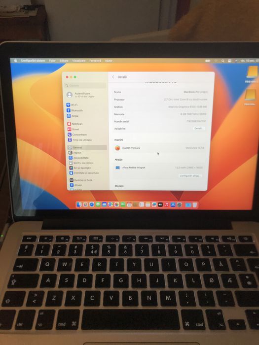 Macbook pro 2015 ecran retina i5 8 g