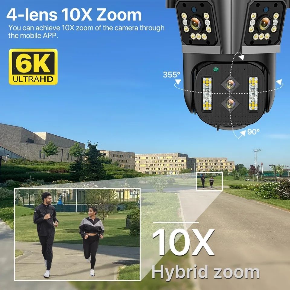 Cameră IP 6K HD WIFI 16MP 10X Hybrid Zoom