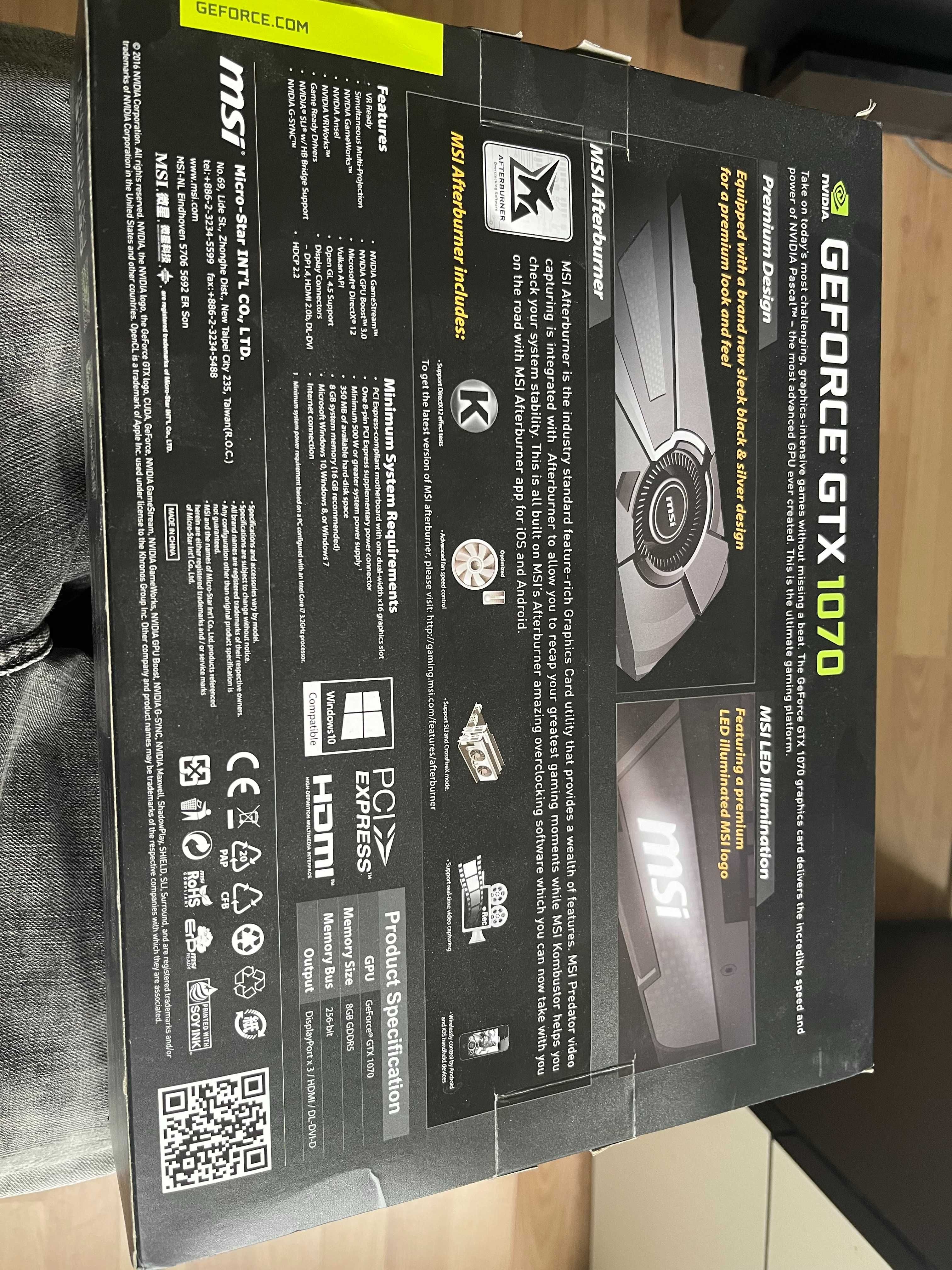 видео карта GEFORCE GTX 1070 8 GB GDDR5