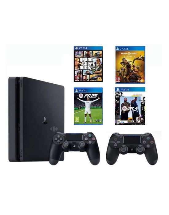 Ps4 slim 1 tb + 4 игры