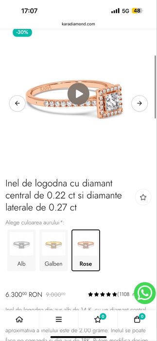 Inel cu diamant Kara Diamonds mărimea 52