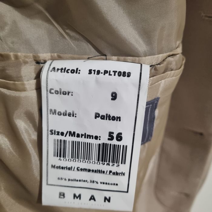 Palton cu guler tip tunica