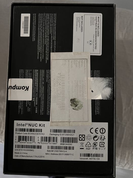 Intel NUC Skull Canyon I7-6770HQ 16GB DDR4