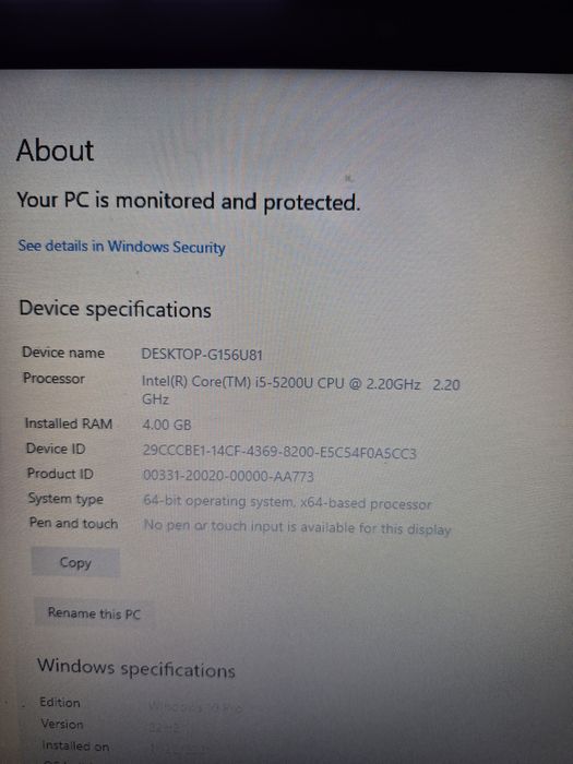 Vand laptop HP 350 G2 Intel (R) i5-5200U