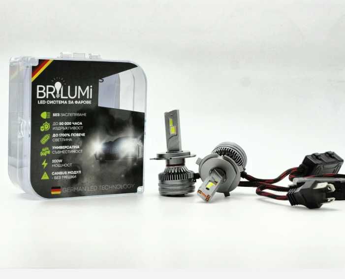 Bi-LED крушки за фарове H4 - BRILUMI ZENITH - 200W - CANBUS 6000K