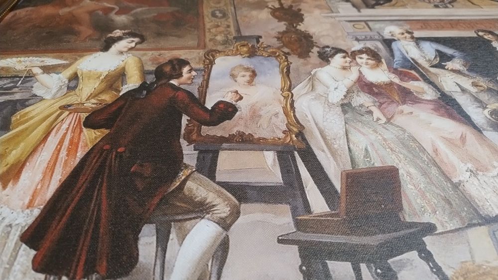 Tablou clasic cu rama printat si lacuit cu vernish