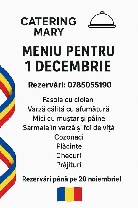 Mâncare pentru orice eveniment,pomana, meniuri zilnice,dulciuri la pre