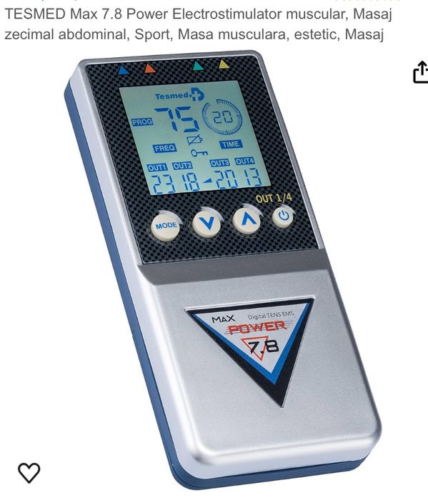 Electrostimulator muscular NOU  Tesmed  Max Power 7.8