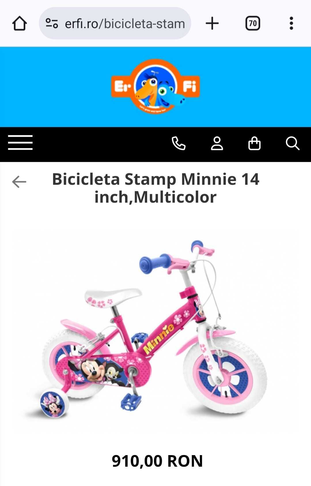 Vând Bicicleta Minnie