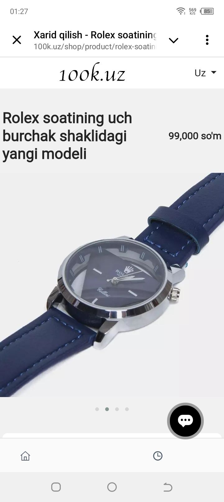 Rolex soatining uch burchak shaklidagi yangi modeli