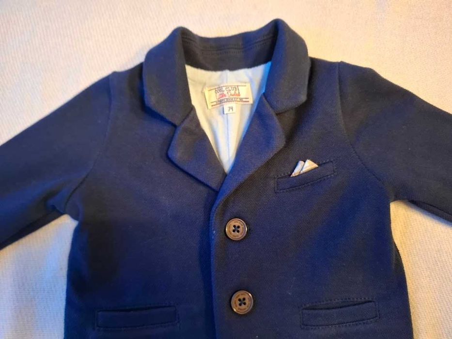 Тъмно синьо сако за бебе, 74см