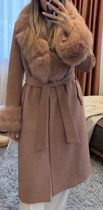 Palton Blana Naturala Nou
