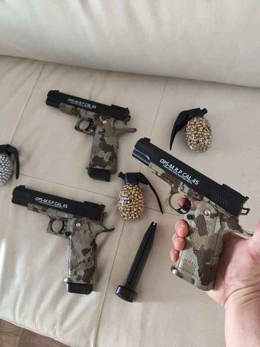 Pistol cu bile aliaj aluminiu otel și fibra carbon Arc Spring +bileABS