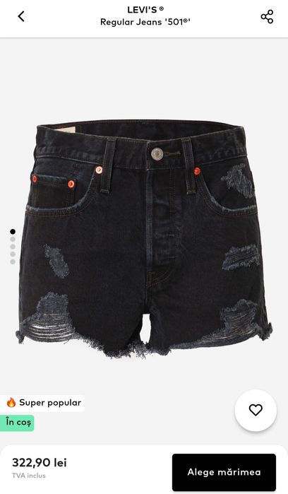 Blugi scurti Levi's Regular Jeans 501 (Marimea W30)Levis