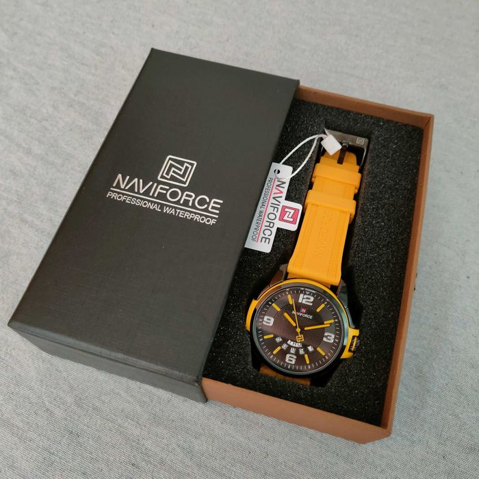 Naviforce 9215 — стильные спортивные часы с жёлтым ремешком