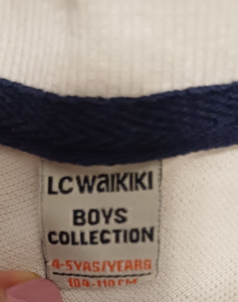 Tricou alb polo copii 4-5 ani LC Waikiki