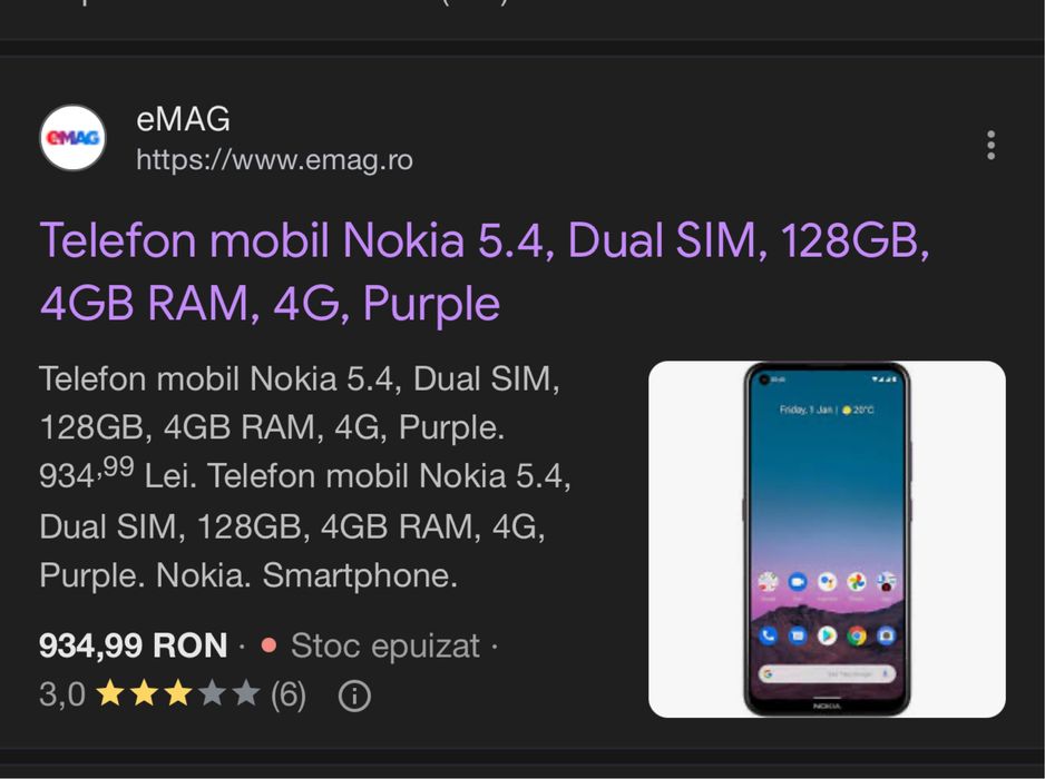 Vand nokia 5.4 128gb 4gb ram