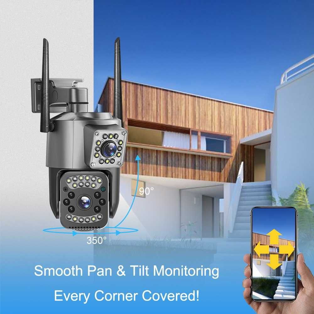 V380 PRO, Wi-FI orqali iishlaydi. 6MP Tashqi smart videokamera