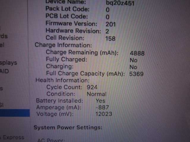 MacBook Pro 13.3 inch, Core i5 2.5 GHZ, Mid 2012