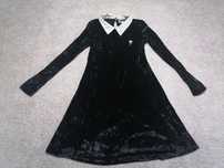 Rochie fete neagra, de catifea, Wednesday, 10 ani