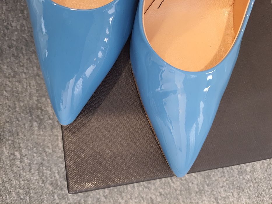 Pantofi Musette piele lacuita bleu