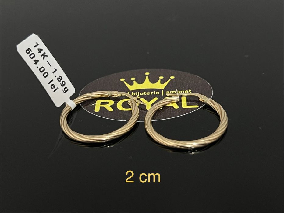 Bijuteria Royal CB : Cercei dama aur 14k 1,39gr
