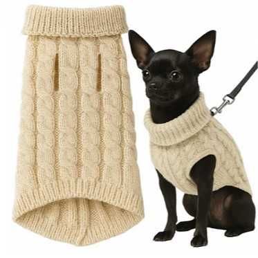 Топла зимна дреха тип пуловер за куче